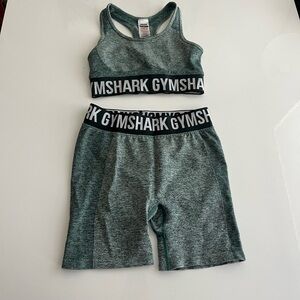 Gymshark Green Sports Bra and Shorts Set